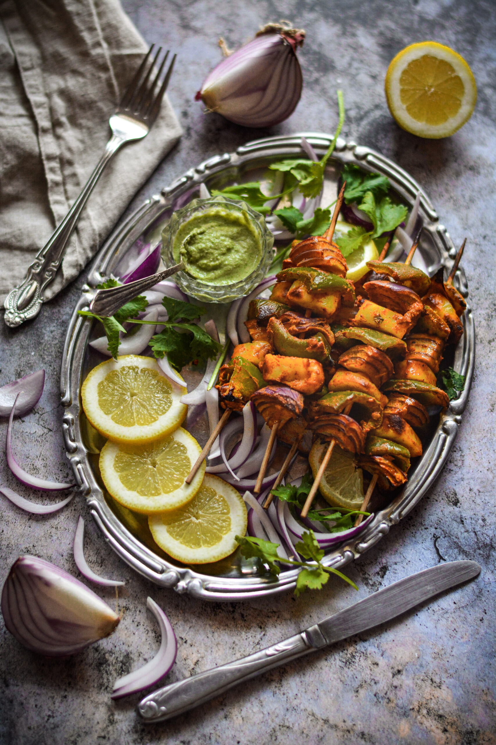 Grilled Halloumi Skewers with Greek-Inspired Marinade - Fork in