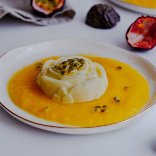 Passion Fruit Panna Cotta with Mango Puree - Romandian Masala