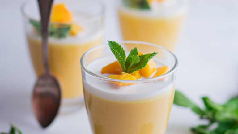 Easy Chinese Mango Pudding - Romandian Masala