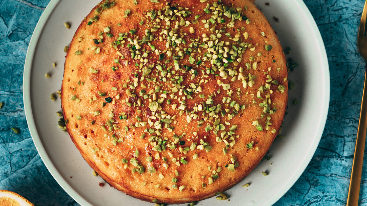 Vegan Semolina Cake with Almonds - Turkish Sambali | Aegean Delight