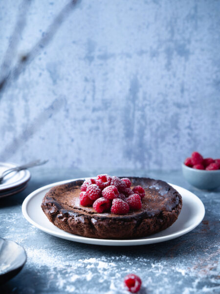 Rich chocolate Basque cheesecake with rustic caramelized crust