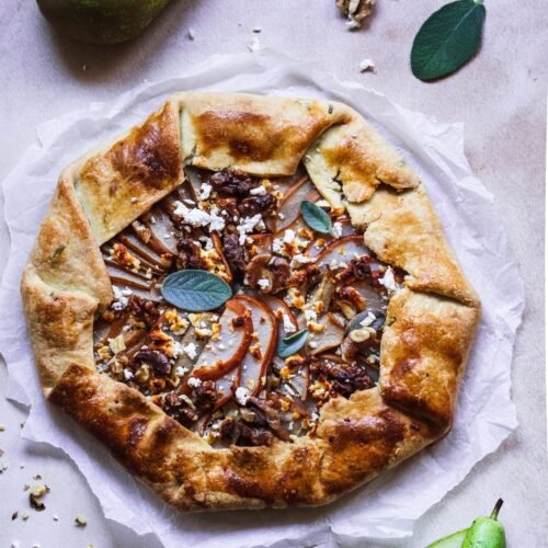 Pear Galette with Goat Cheese and Walnuts