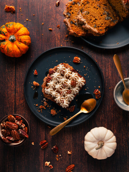 Spiced pumpkin bread recipe for cozy holiday baking.